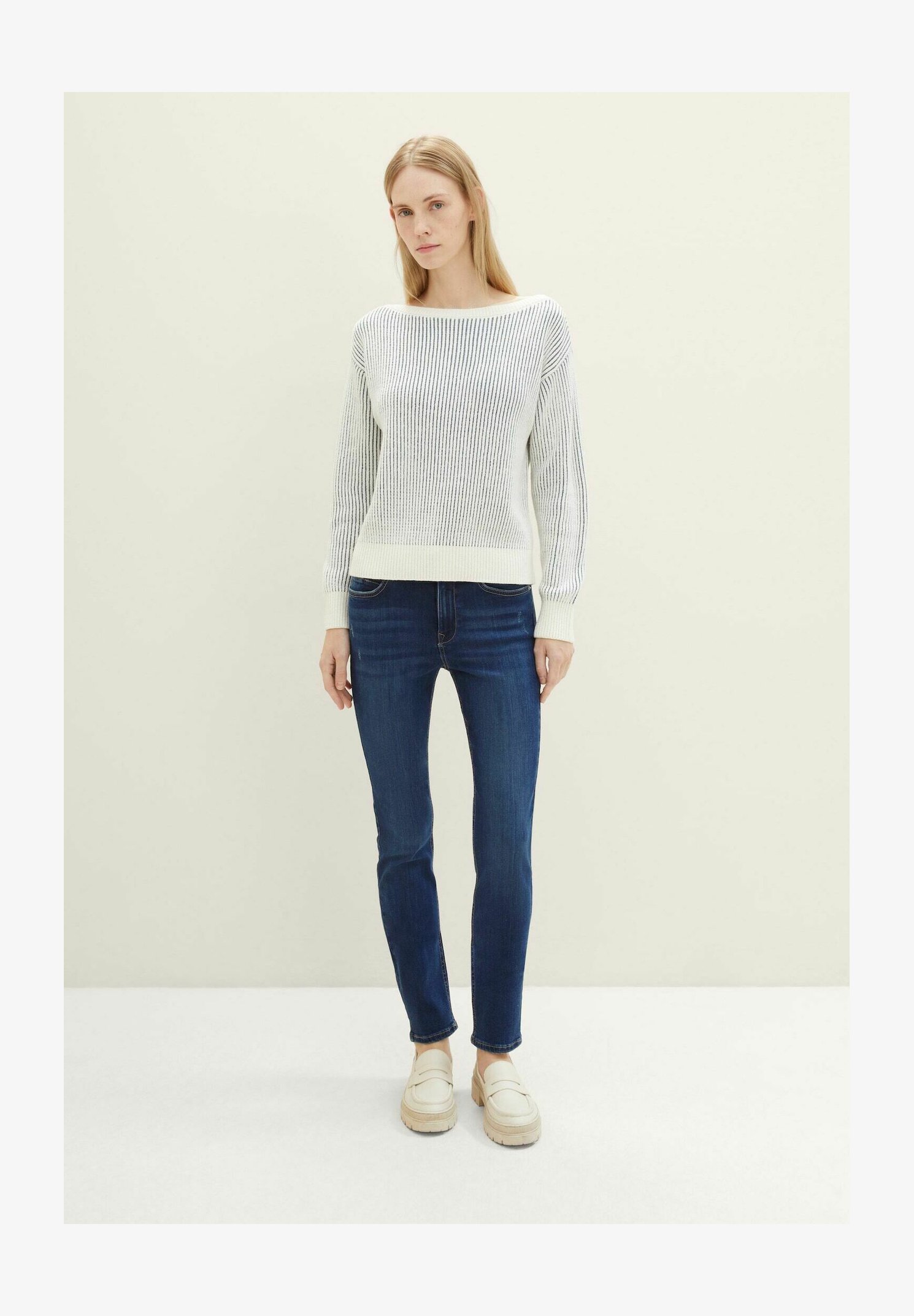 TOM TAILOR Jeans Donna Alexa Slim Fit Con Cintura – Vestibilità Stretta, Vita Media, Blu