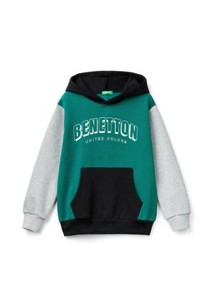 United Colors of Benetton WITH CUFFS HEM AND LOGO ON FRONT - Kapuzenpullover - green