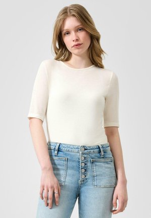 QS, T-SHIRT - Basic T-shirt - creme