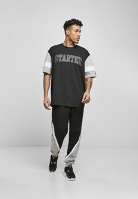 Starter Printtipaita - black/heathergrey/white