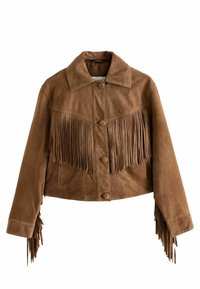 REGULAR FIT - Giacca di pelle - tan brown