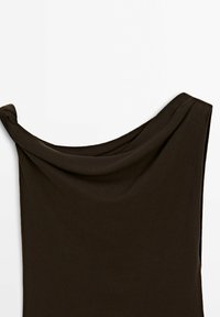 Massimo Dutti DRAPED WITH KNOT DETAIL - Top - dark brown