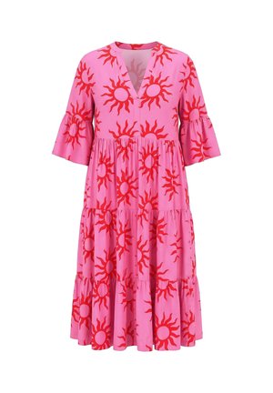 Studio Untold, SUN PRINT FLOUNCE PANEL DRESS - Hverdagskjole - pink