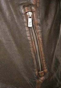 Lederjacken24 CALE-3 - Lederjacke - dunkelbraun