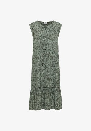 Cecil, MIDI DRESS WITH SPLIT NECK AND PRINT - Day dress - khaki