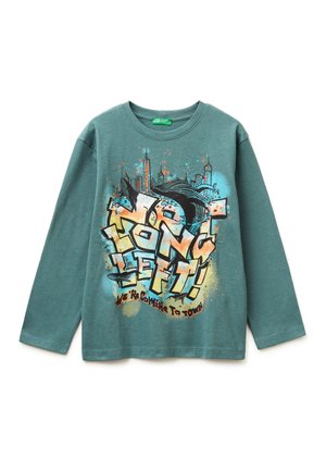 WITH GRAFFITI PRINT - Camiseta de manga larga - green