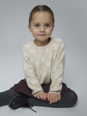 NMFOLINE LS  - Strikkegenser - sandshell