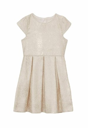 REISS NIA BROCADE CAP-SLEEVE PLEATED DRESS - Dienas kleita - ivory