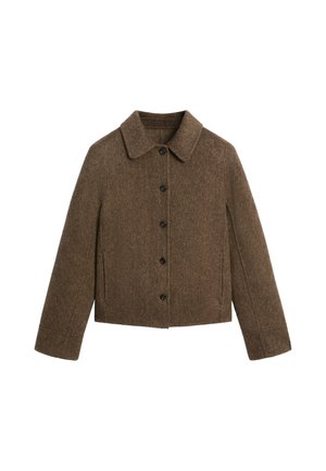 Massimo Dutti, SHORT BUTTONED COAT - Giacca leggera - dark brown