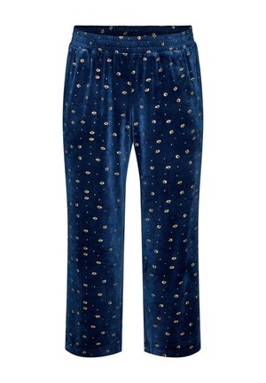 Zizzi, PYJAMAHOSE AUS VELOURS MIT ALLOVER-PRINT - Nattøj bukser - blau