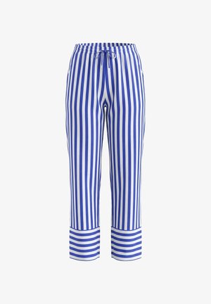 Ulla Popken, STRIPED DRAWSTRING WAIST PANTS - Pantalon classique - azure