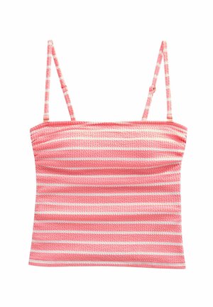 Next TUMMY CONTROL - Bikinio viršutinė dalis - coral pink white stripe crinkle