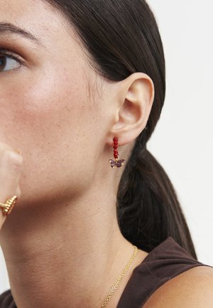FABLE ENGLAND, Orecchini - gold burgandy