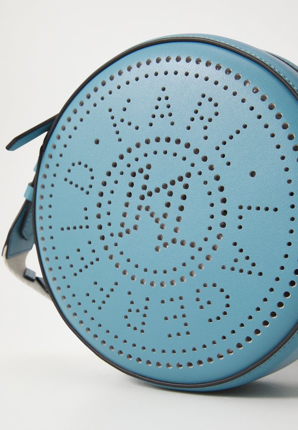 CIRCLE ROUND PERFORATED - Cross body bag - turquoise3