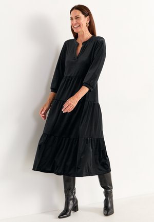 WITH FRILL - Jerseykleid - black