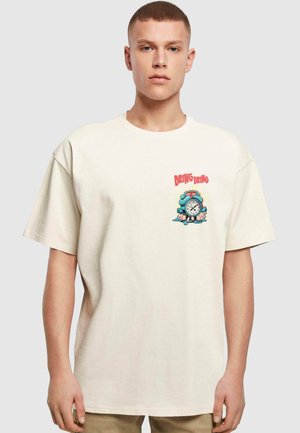 Merchcode ALARM CLOCK COMIC HEAVY - T-shirts med print - sand
