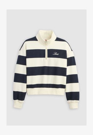 Levi's® EVERYDAY 1/4 ZIP - Sweatshirt - bright white/navy blazer