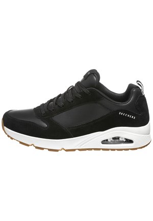 Sneakers laag - black leather / pu / white trim