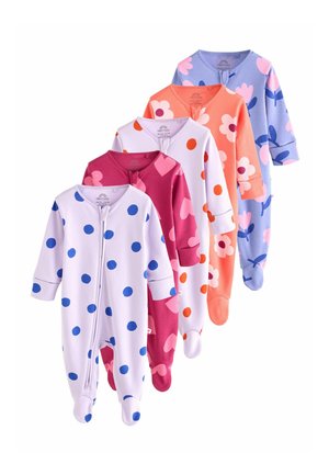 Next REGULAR FIT - TWO WAY ZIP BABY SLEEPSUIT 5 PACK . - Overal na spanie - purple pink