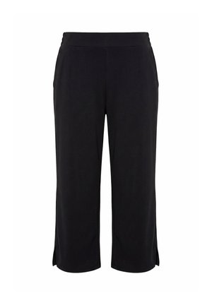 Angel of Style, CULOTTES, STRAIGHT LEG, ELASTIC WAISTBAND, SIDE SLITS - Pantalones - black
