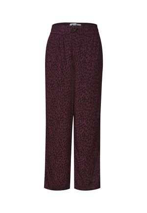 Street One, MID WAIST STRAIGHT LEG HOSE MIT PRINT - Stoffhose - rustic rouge