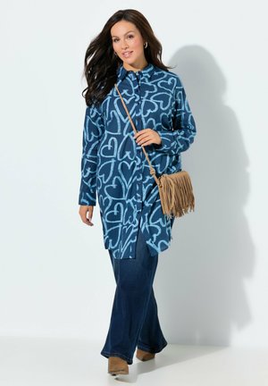 HEART PRINT - Skjortekjole - ink blue