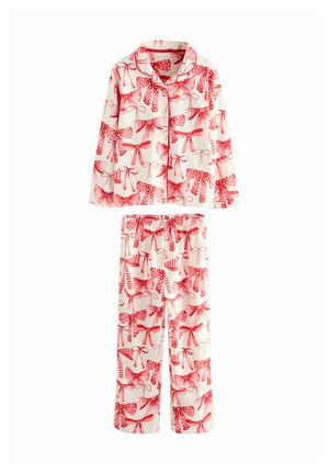 REGULAR FIT - BUTTON THROUGH SET - Yöasusetti - red/white bow print