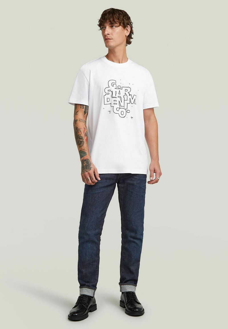 Scarpa T Shirt Uomo Bianca Con Stampa G-STAR HD PRINT T-shirt Con