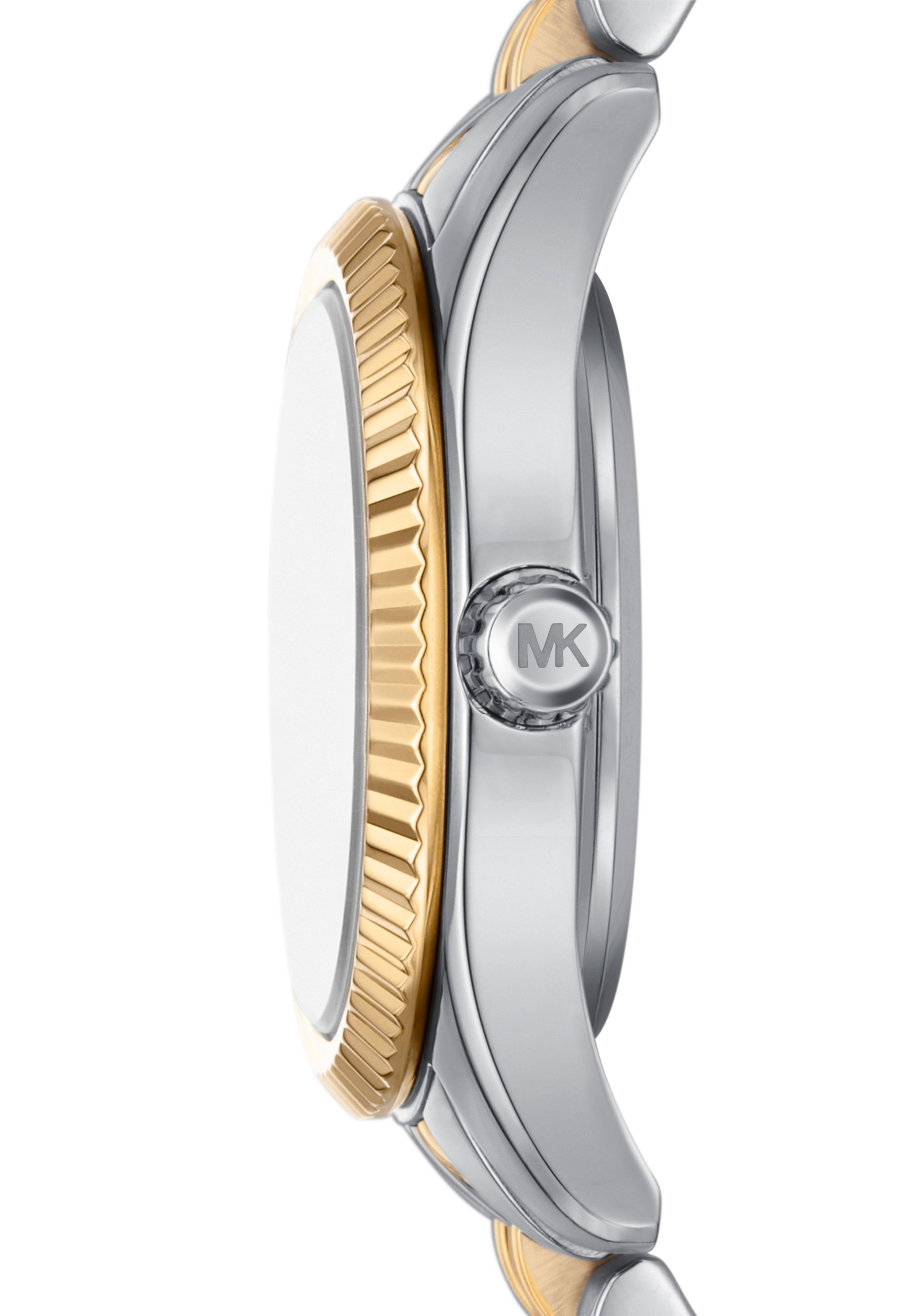 時計 MICHAEL KORS WATCH AND 18k GOLD NECKLACE Michael Kors Runway Chronograph Analog Gold Dial Gold Steel