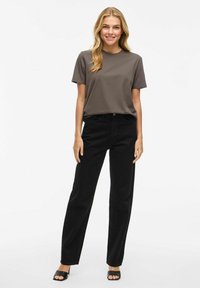 VILA NORA S/S NOOS - T-shirts basic - brown