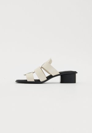HEEL SQUARE - Heeled mules - turtle dove/black