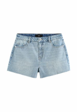 EMBELLISHED REGULAR FIT - Denimové šortky - mid blue