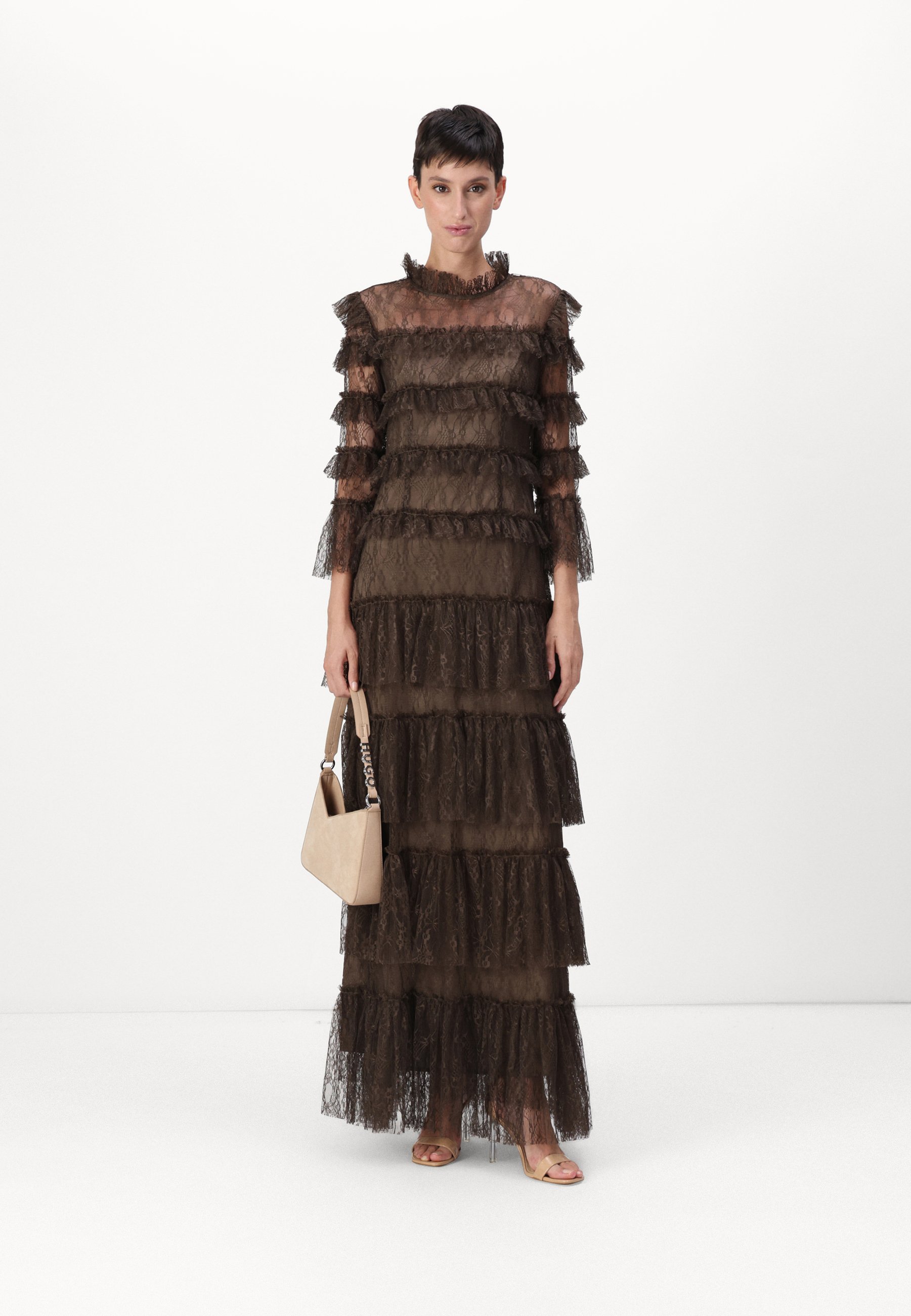 Malina CARMINE LONG SLEEVE LACE MAXI DRESS - Occasion wear