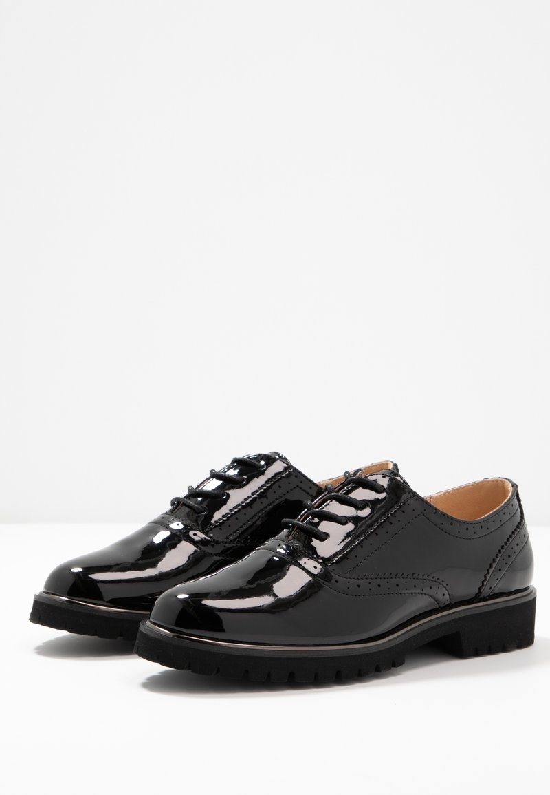 Escarpins San Marina – Noirs, Bout Pointu, Similicuir Verni, Doublure Cuir, 41