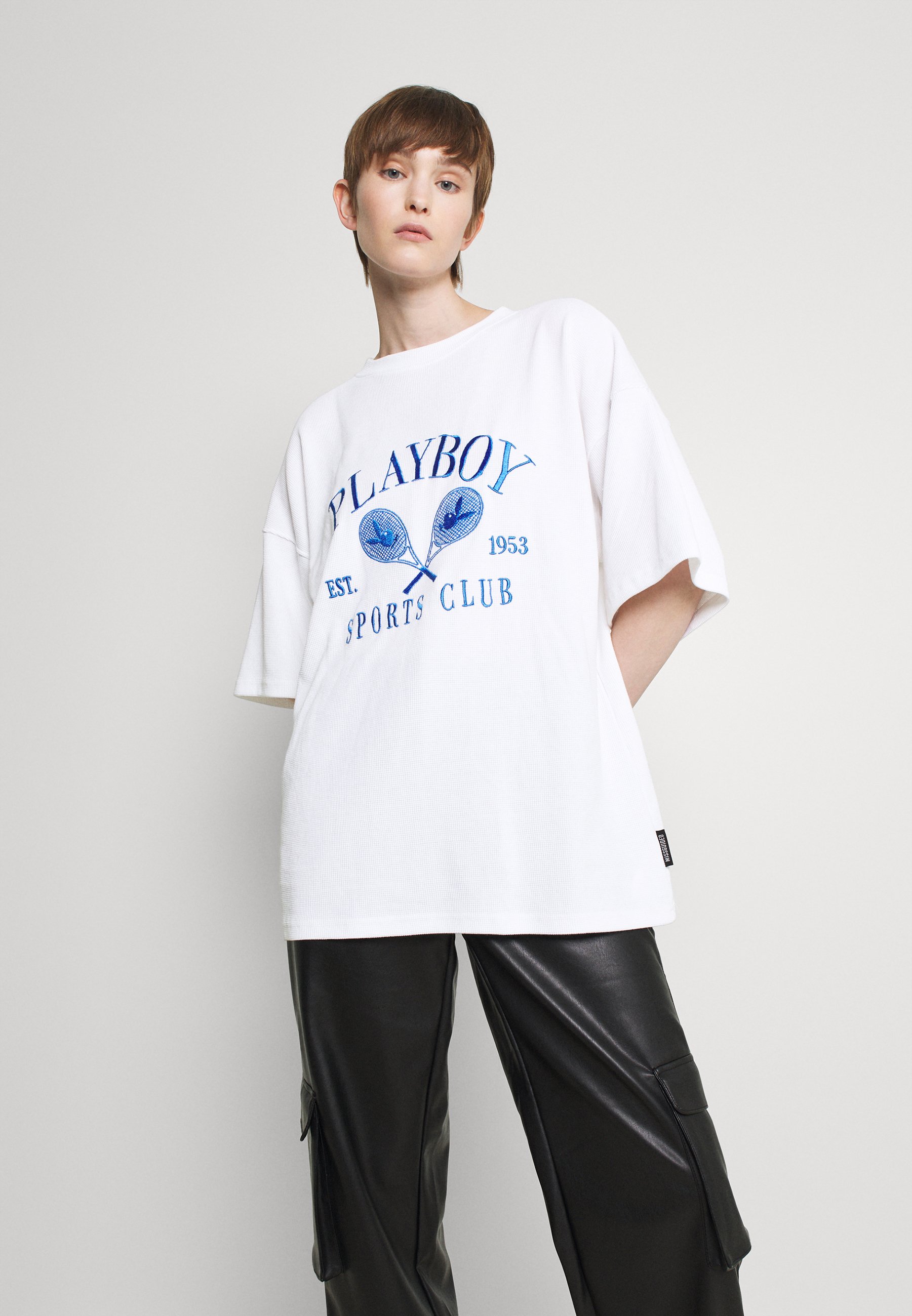 Missguided PLAYBOY SPORTS OVERSIZE - T-Shirt print - white/weiß