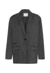 VILDA - Īss mētelis - dark grey melange pinstripe