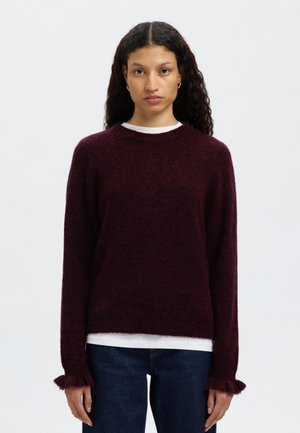 SLFLULU FRILL CUFF O NECK - Stickad tröja - fig