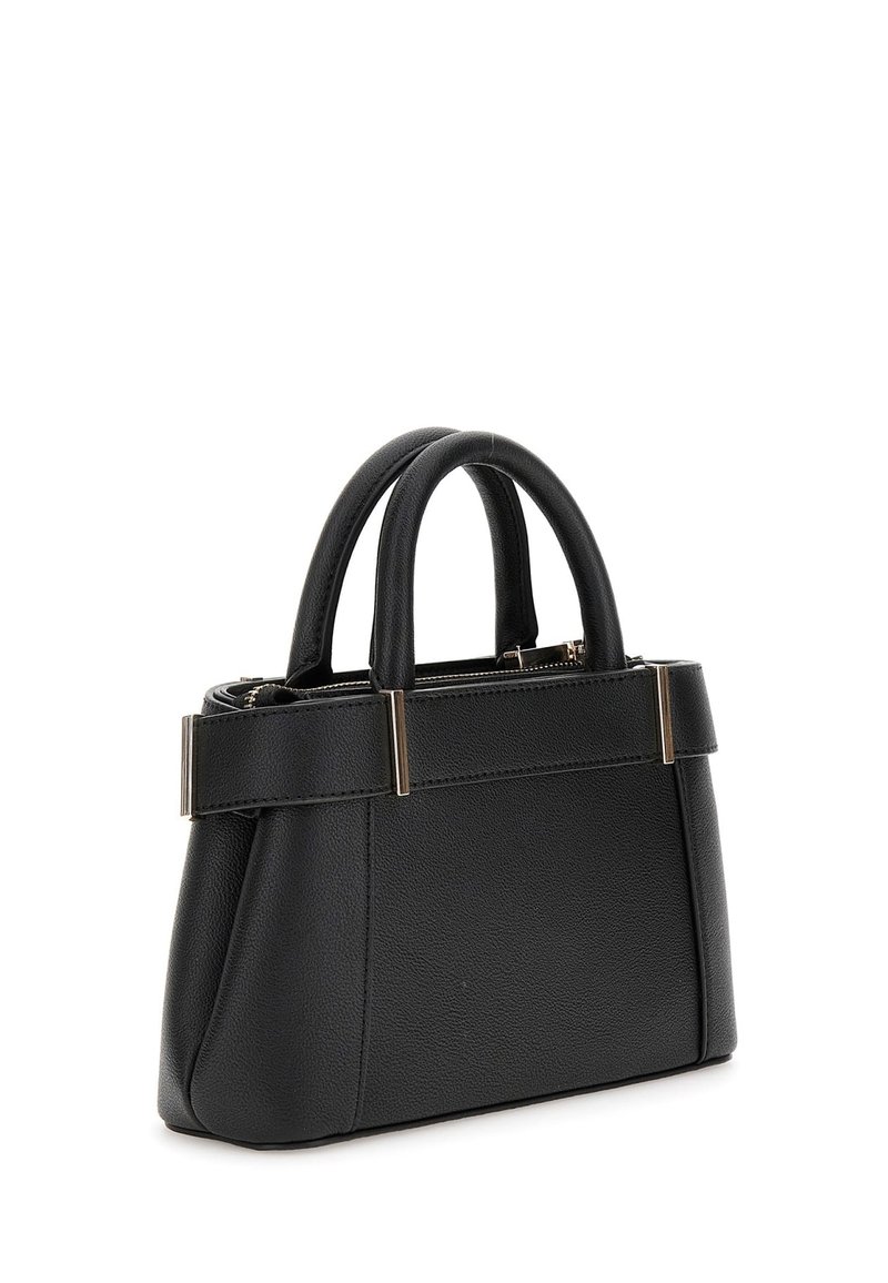 Mini Borsa Satchel GUESS Anadela: Tracolla In Poliuretano, Colore Nero, Dettagli Oro