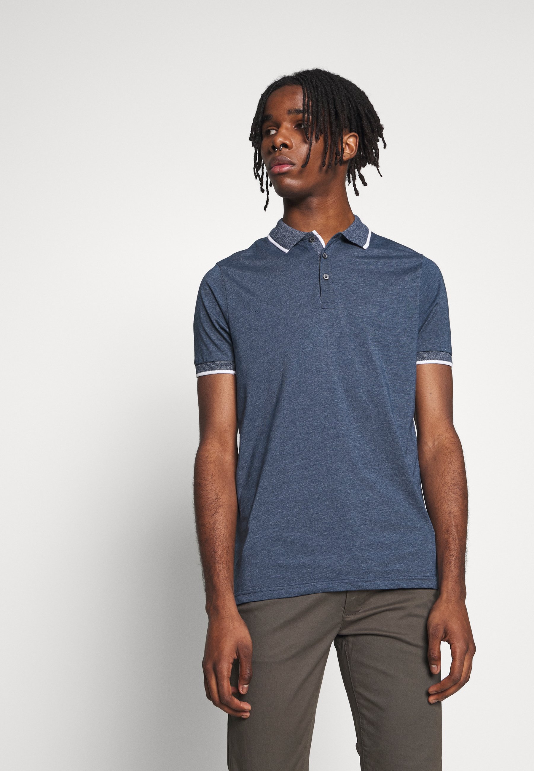 Burton Menswear London 2 Pack TIPPED Poloskjorter blue Burton Menswear London 2 Pack TIPPED - Poloskjorter - blue