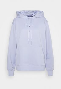 Ljuslila Nike-hoodie med framficka, snoddar och logotyp tryckt på bröstet. Mjuk tyg, avslappnad passform och ribbade ärmslut.