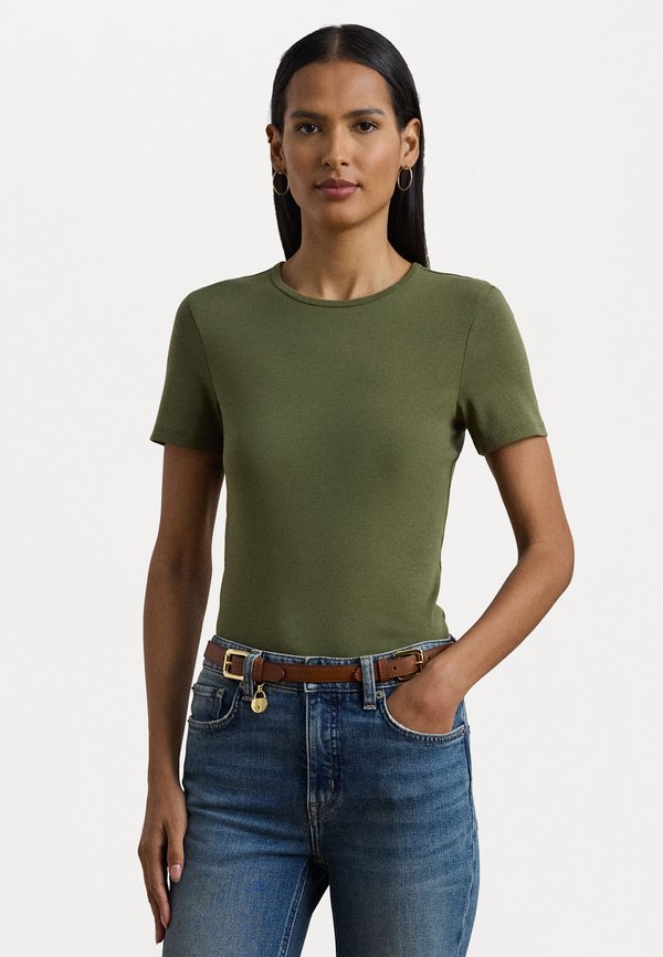 STRETCH COTTON T-SHIRT - Basic T-shirt - olive grove