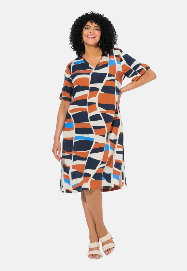 GRAPHIC SHORT SLEEVE V-NECK - Jerseykleid - marine