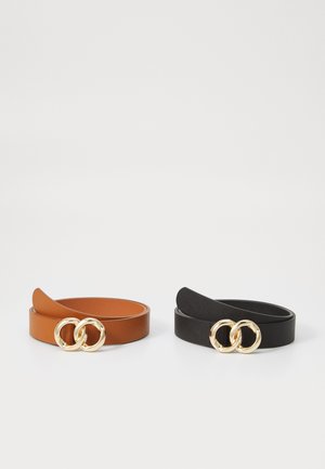 2 PACK - Ceinture - black/cognac
