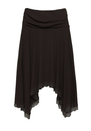 PULL&BEAR, ASYMMETRIC - MIDI - Jupe trapèze - brown