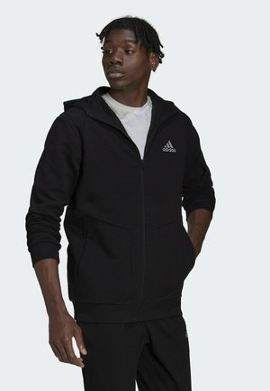 ESSENTIAL - Zip-up sweatshirt - black