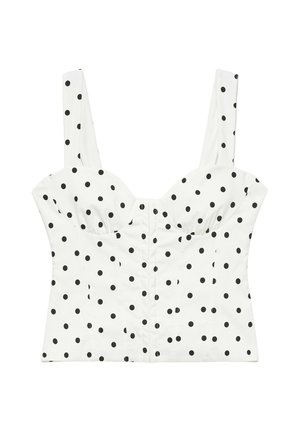 PULL&BEAR, STRAPPY CORSETRY-INSPIRED - TOP - Blouse - white denim