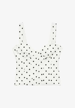PULL&BEAR, STRAPPY CORSETRY-INSPIRED - TOP - Blouse - white denim