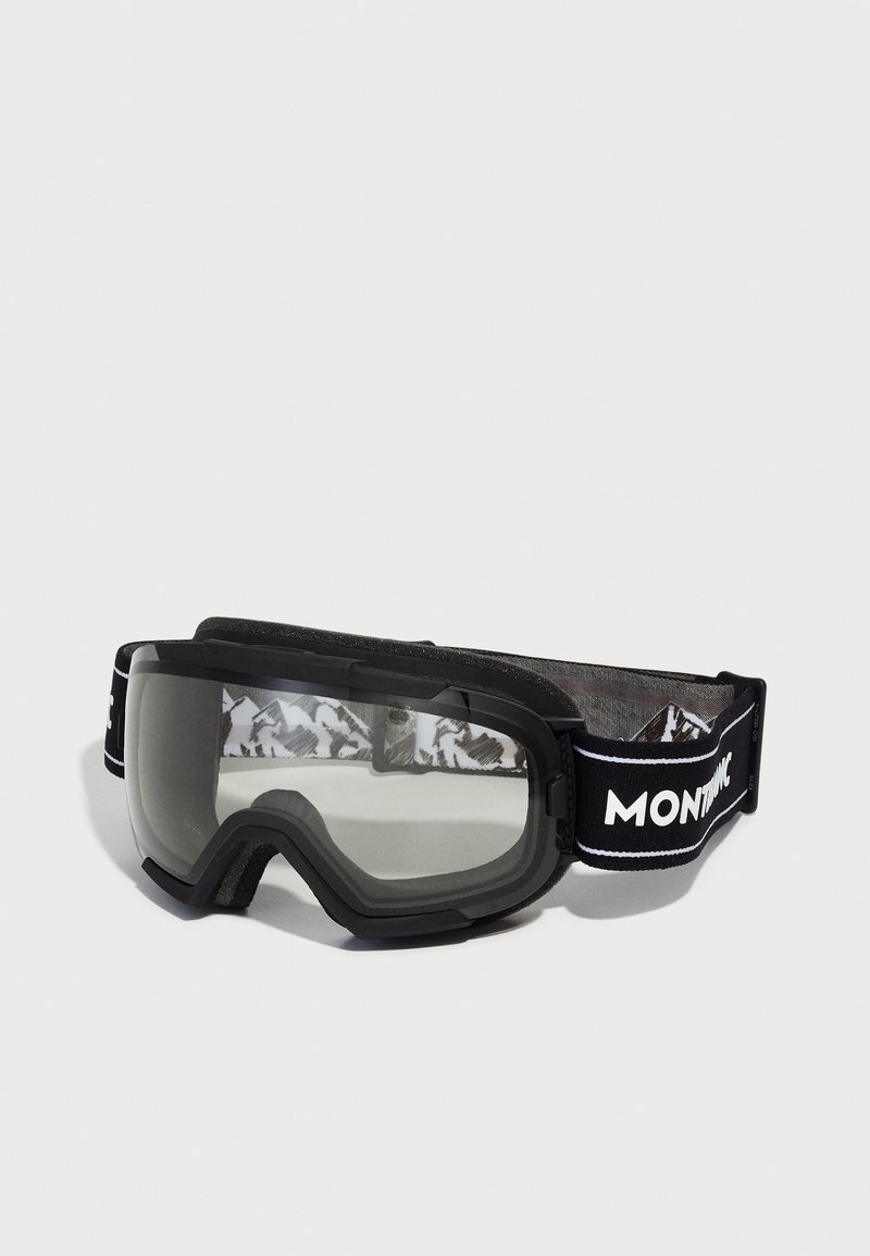 Mustad mustakohvisid läbipaistva objektiiviga, mis on kujundatud tihedaks istumiseks, mustrilise siseküljega ja bränditud reguleeritava rihmaga.