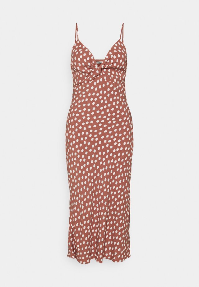 WIDE STRAP SLIP MIDI DRESS - Vardagsklänning - rust