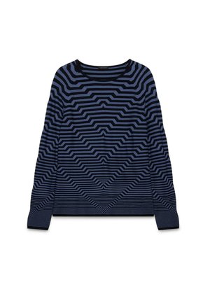 Fiorella Rubino, MAGLIA A RIGHE CON SCOLLO A BARCHETTA - Trui - blu